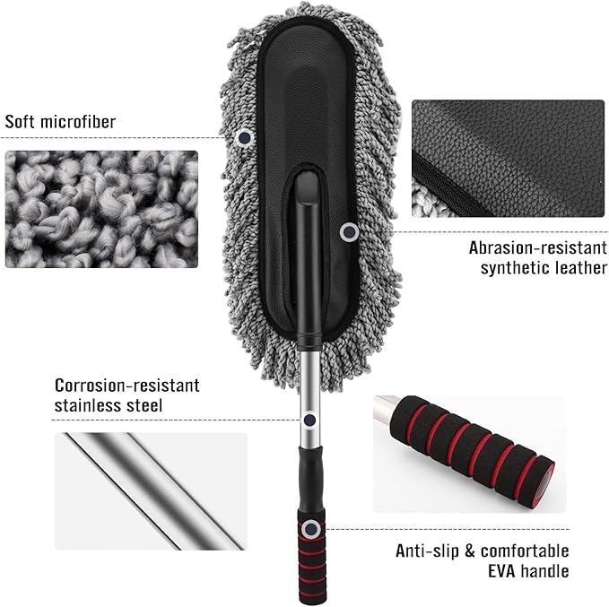 360° Car Cleaning Mop – Microfiber Car Wash & Dust Removal Brush