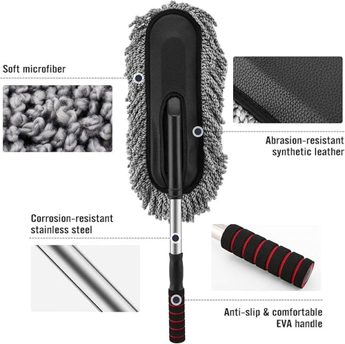 360° Car Cleaning Mop – Microfiber Car Wash & Dust Removal Brush